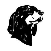 österrikiska svart och solbränna hund vektor skiss