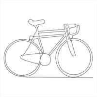 Single Linie kontinuierlich Zeichnung von klassisch Fahrrad Gliederung Vektor Illustration