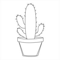 kontinuierlich Single Linie Kunst Zeichnung von Kaktus und minimalistisch Gliederung Vektor Kunst Zeichnung