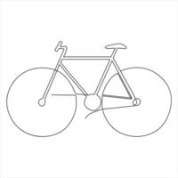 Single Linie kontinuierlich Zeichnung von klassisch Fahrrad Gliederung Vektor Illustration