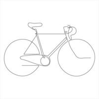 Single Linie kontinuierlich Zeichnung von klassisch Fahrrad Gliederung Vektor Illustration