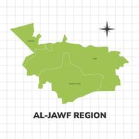 al-jawf område Karta illustration. Karta av de område i saudi arabien vektor