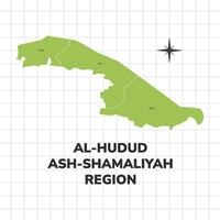 al-hudud ash-shamaliyah område Karta illustration. Karta av de område i saudi arabien vektor