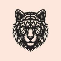 tiger huvud. vektor illustration av en tiger huvud på en rosa bakgrund.