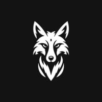 Wolf Kopf Logo Vorlage Vektor Symbol Illustration Design isoliert auf schwarz Hintergrund.