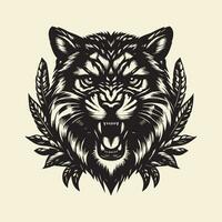 tiger huvud. vektor illustration för tatuering eller t-shirt design.