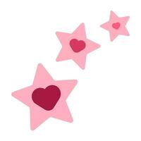 valentine fest stjärnor valentine rosa ikon vektor