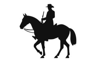 ein Kavallerie schwarz Silhouette isoliert auf ein Weiß Hintergrund vektor