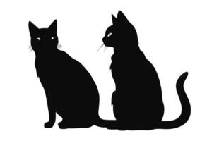 ein Paar Katze schwarz Silhouette Vektor kostenlos