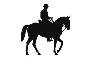 Silhouette von ein Kavallerie Soldat auf zu Pferd schwarz Vektor kostenlos