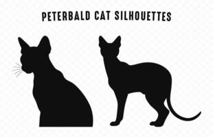 peterbald Katze Silhouetten Vektor bündeln kostenlos