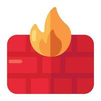 ein editierbares Design-Icon der Firewall vektor