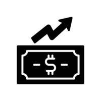 Geld Wachstum Symbol. Vektor Glyphe Symbol zum Ihre Webseite, Handy, Mobiltelefon, Präsentation, und Logo Design.