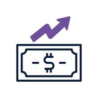 Geld Wachstum Symbol. Vektor Dual Ton Symbol zum Ihre Webseite, Handy, Mobiltelefon, Präsentation, und Logo Design.