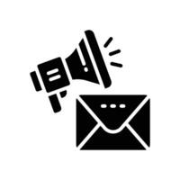 Email Marketing Symbol. Vektor Glyphe Symbol zum Ihre Webseite, Handy, Mobiltelefon, Präsentation, und Logo Design.