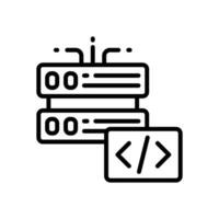 Server Code Symbol. Vektor Linie Symbol zum Ihre Webseite, Handy, Mobiltelefon, Präsentation, und Logo Design.