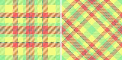 Plaid Hintergrund Textil- von Stoff Muster Tartan mit ein prüfen Textur nahtlos Vektor. einstellen im Regenbogen Farben zum luxuriös Bett Bettwäsche. vektor