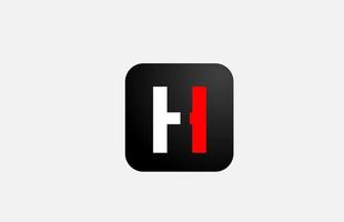enkel röd vit h alfabetet brev logotyp ikon design för företag och företag vektor