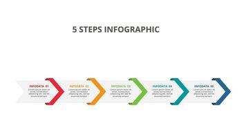 abstrakt Pfeile von Graph, Diagramm mit 5 Schritte, Optionen, Teile oder Prozesse. Vektor Geschäft Vorlage zum Präsentation
