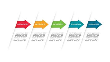 kreativ begrepp för infographic med 5 steg, alternativ, delar eller processer. företag data visualisering. vektor