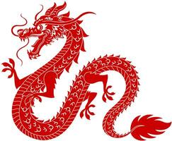 Lycklig kinesisk ny år 2024 år av de drake zodiaken. vektor hand dragen illustration