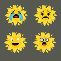 samling av skillnad uttryckssymbol ikon av söt Sol tecknad serie på vit bakgrund vektor illustration