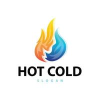 heiß und kalt Logo, minimalistisch Design Feuer, Wasser, Eis, Sonne Tempel Marke einfach Produkt vektor