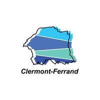 Karta av Clermont ferrand färgrik geometrisk modern översikt, hög detaljerad vektor illustration vektor design mall, lämplig för din företag