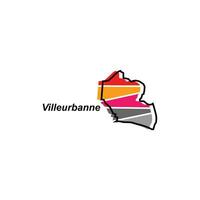 Karte von villeurbanne Stadt Design Illustration, Vektor Symbol, Zeichen, Umriss, Welt Karte International Vektor Vorlage auf Weiß Hintergrund