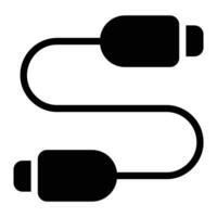 USB Kabel Glyphe Symbol Hintergrund Weiß vektor