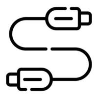 USB Kabel Linie Symbol Hintergrund Weiß vektor