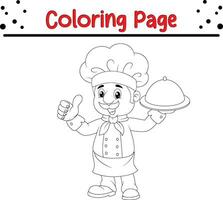 komisch Koch Färbung Seite zum Kinder und Erwachsene vektor