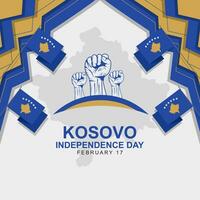 vektor illustration av kosovo oberoende dag berömd varje år på februari 17. hälsning kort affisch design med kosovo flagga