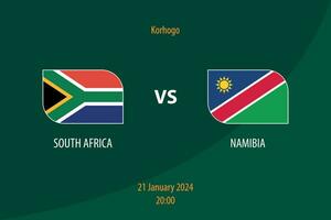 söder afrika mot namibia fotboll tavlan utsända mall vektor