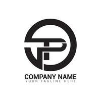 Brief tp Logo Symbol Design Vorlage Elemente. verwendbar zum Marke, Geschäft und Technologie Logos. vektor