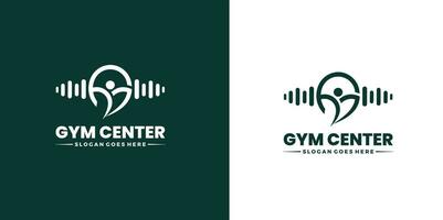 kondition Centrum logotyp. sport och kondition logotyp design . Gym logotyp ikon design vektor stock, proffs vektor