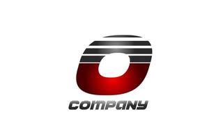 o Alphabet Buchstaben-Logo-Icon-Design in rot-grauer Farbverlaufsfarbe für Unternehmen und Unternehmen vektor