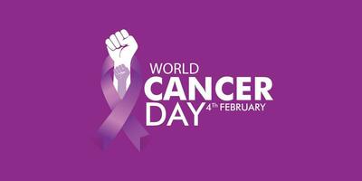 Welt Krebs Tag ist gefeiert auf 4 .. Februar jeder Jahr zu erstellen kreativ Entwürfe, erziehen Bewusstsein Über Krebs, und ermutigen es ist Verhütung, Erkennung, und Behandlung. Vektor Illustration