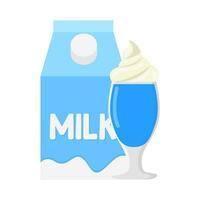 milkshake vanilj med låda mjölk illustration vektor