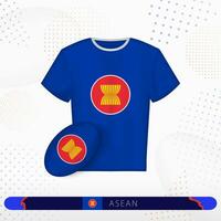 asean Rugby Jersey mit Rugby Ball von asean auf abstrakt Sport Hintergrund. vektor