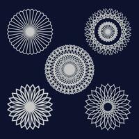 Silber Farbe Blume Mandala einstellen Design vektor