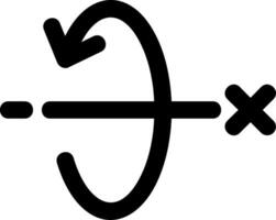 3d totate x Achse Linie Symbol vektor