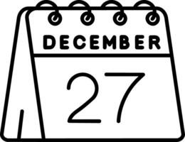 27: e av december linje ikon vektor