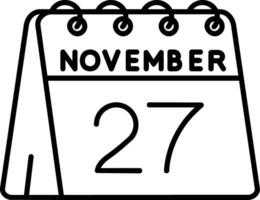 27: e av november linje ikon vektor