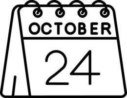 24:e av oktober linje ikon vektor