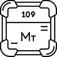 meitnerium linje ikon vektor
