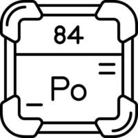 polonium linje ikon vektor