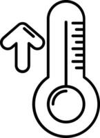 hög temperatur linje ikon vektor