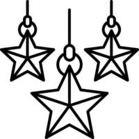 jul stjärna linje ikon vektor