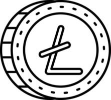 Litecoin-Liniensymbol vektor